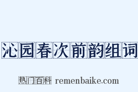 沁园春次前韵组词是什么意思的图片